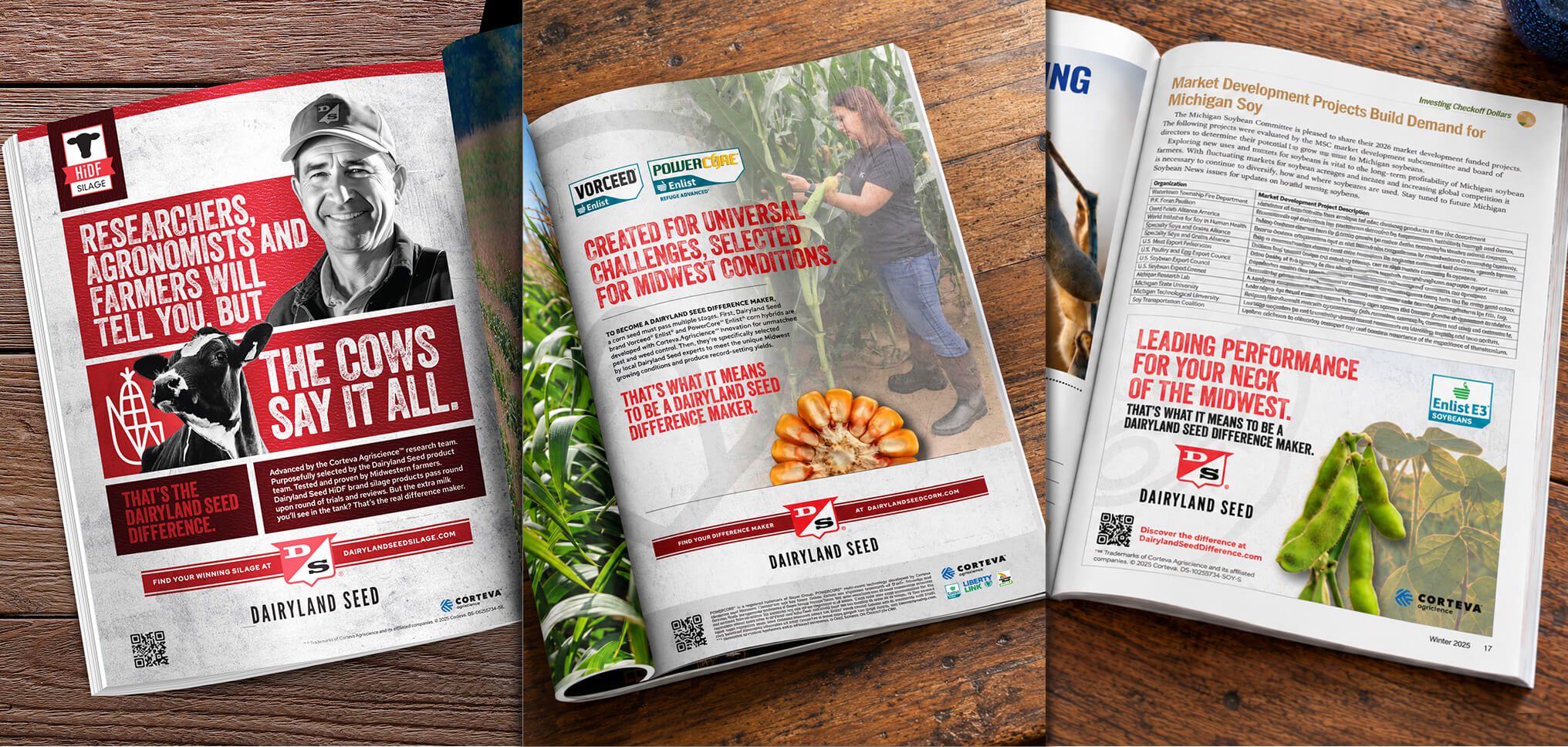 Dairyland Seed silage, corn and soybean ads